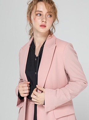 One-Button Jacket Pink